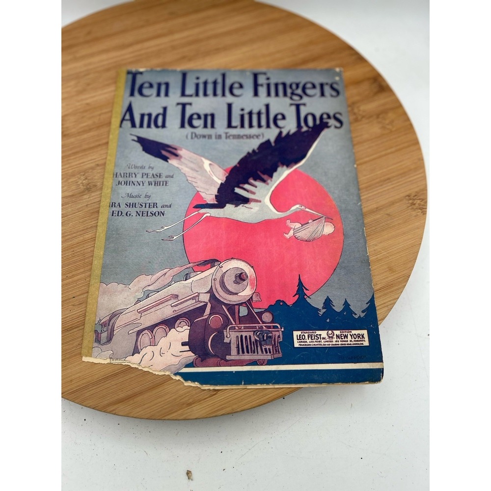 Ten‎ Little Fingers Ten Little Toes Down in Tennessee 1921 Sheet Music TK2-SM4